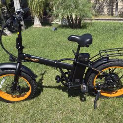 Orange Foldable E Bike