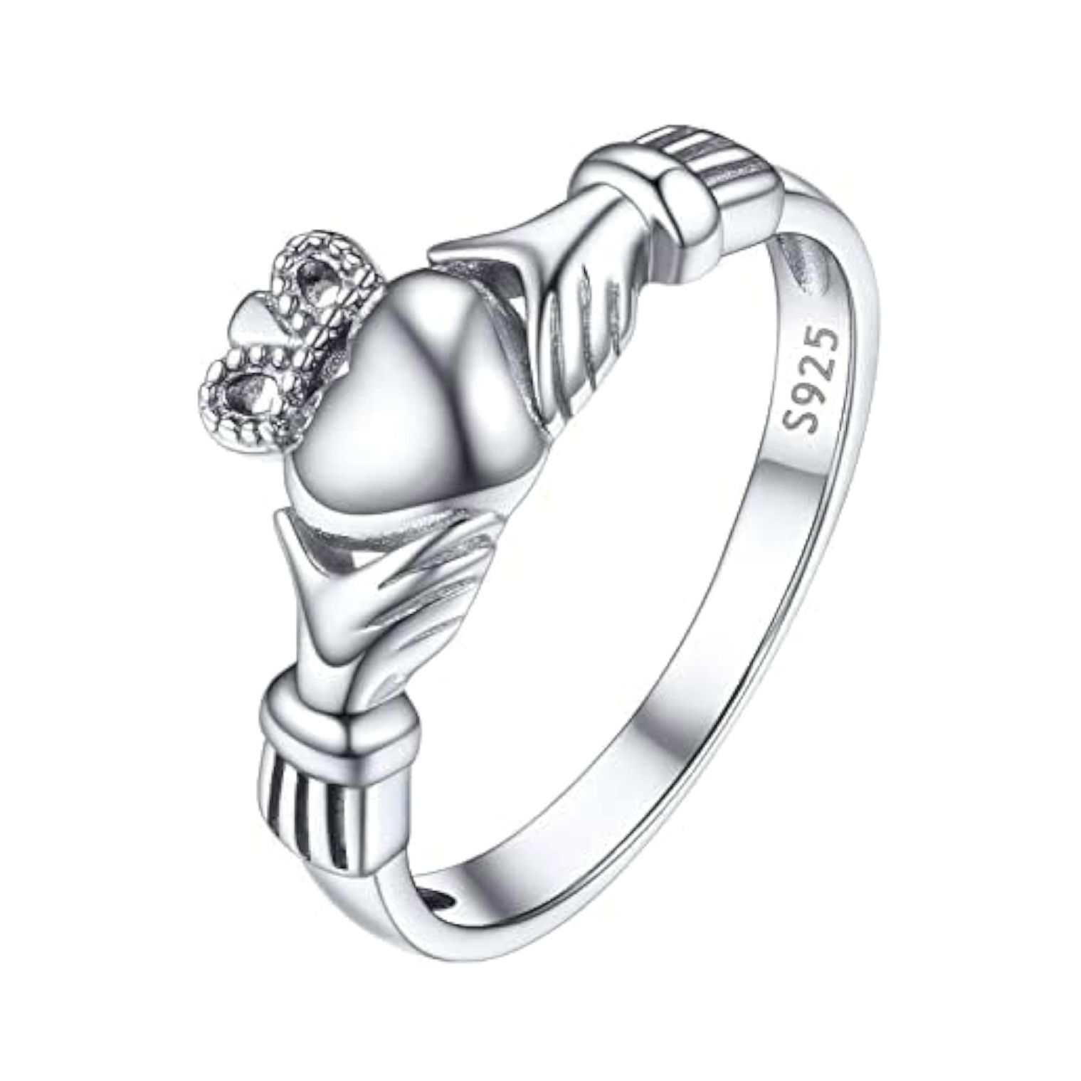 PROSILVER 925 Sterling Silver Claddagh Ring Celtic Knot Irish Wedding Band 6