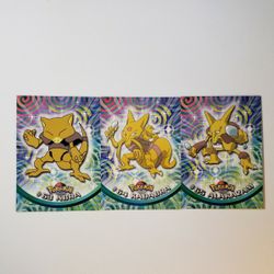 Pokemon Topps TV Animation Edition Series 1 Lot of 3 Cards. 
#63 Abra
#64 Kadabra
#65 Alakazam