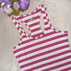 NEW Marika Pink and White Striped Athletic Top (women’s)