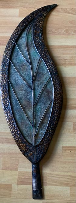 Leaf Wall Art 42 Inches Tall Metal Frame with Glass