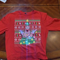 SpongeBob SquarePants Patrick Star Christmas Light-Up Red Pullover Sweatshirt XL