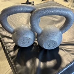 Pair Of 25 Lb Kettlebells 