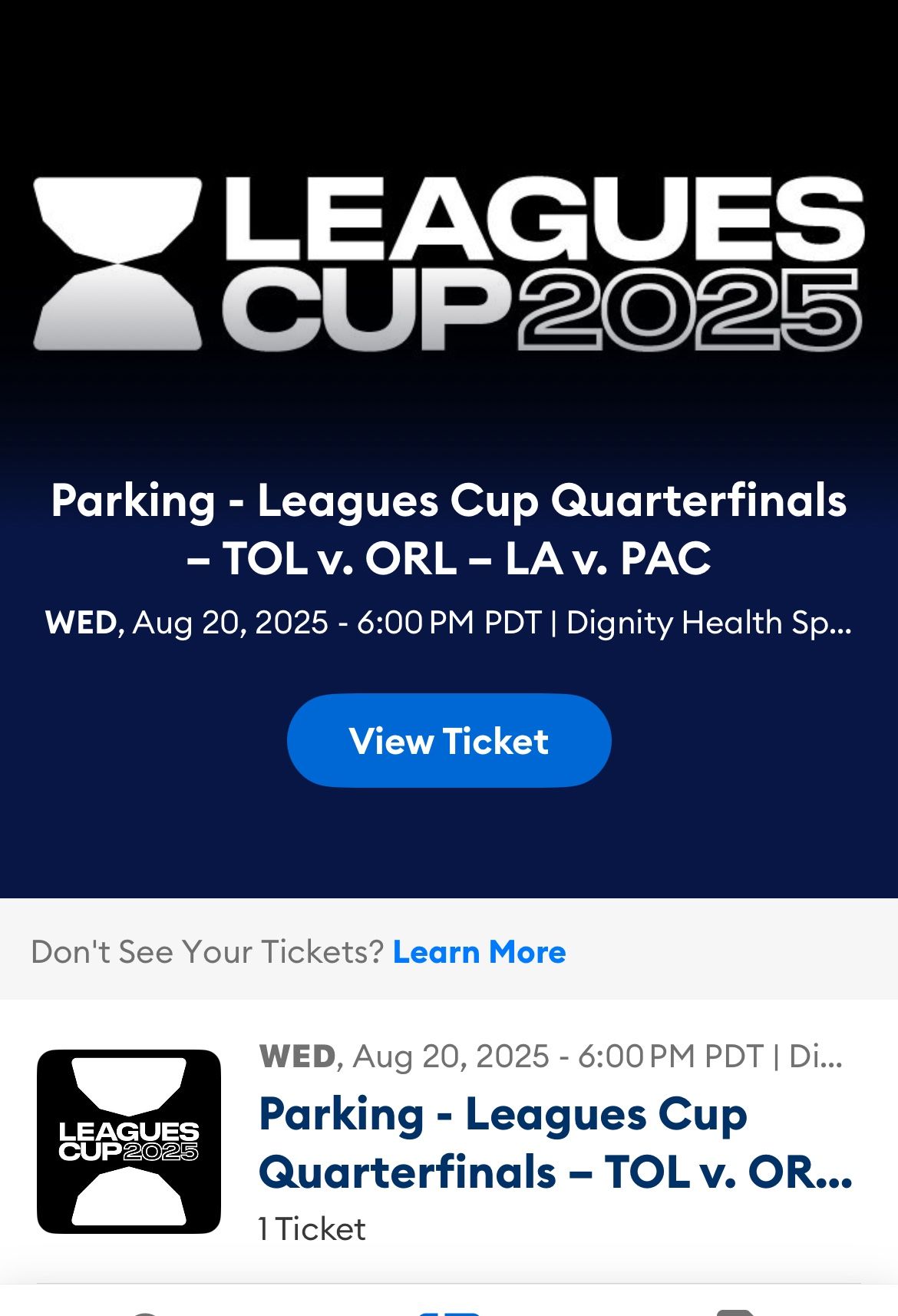 Galaxy Vs Paucha Parking VIP Pass Gold!