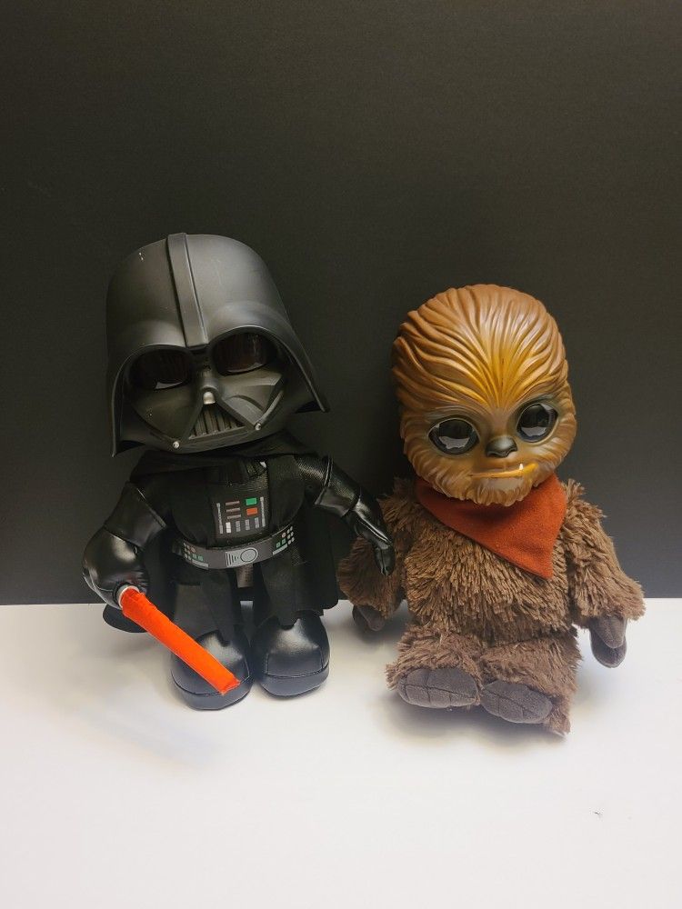 STAR WARS MATTEL 2022 Darth Vader / 2021 Chewbacca Plush Toys 11" Tall