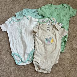 Bundle of 5 Amazon Essentials baby girl short-sleeve bodysuits, size 24 months