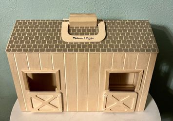 Melissa & Doug Fold and Go Wooden Horse Stable Barn Dollhouse
