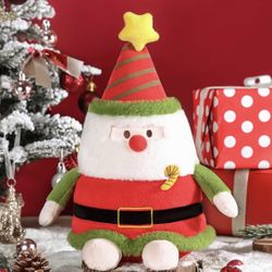 Santa Claus Christmas Tree Stuffed Plush Toys,11" Cute Christmas Father Plushie Soft Toy