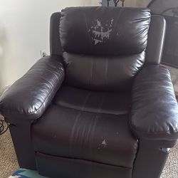 Sofa and rocker  dark brown