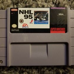 Authentic Vintage SNES NHL 95 Original Super Nintendo Video Game Cartridge