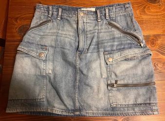 Free people denim mini skirt