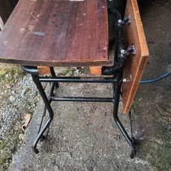 Old Metal Frame Writing Table 
