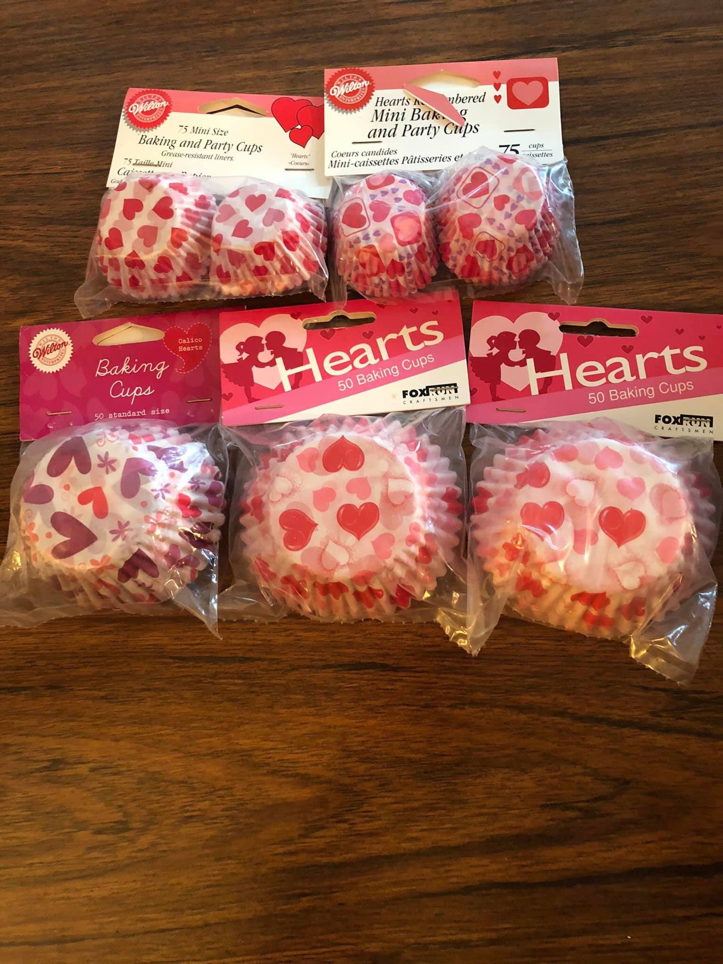 5 Valentine baking cup liners for $4