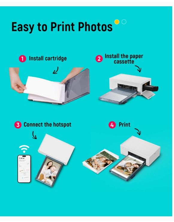 Liene Photo Printer,Phone Printer Full Color Photo