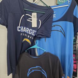 3 LA Chargers women's shirts, 2 Nike's