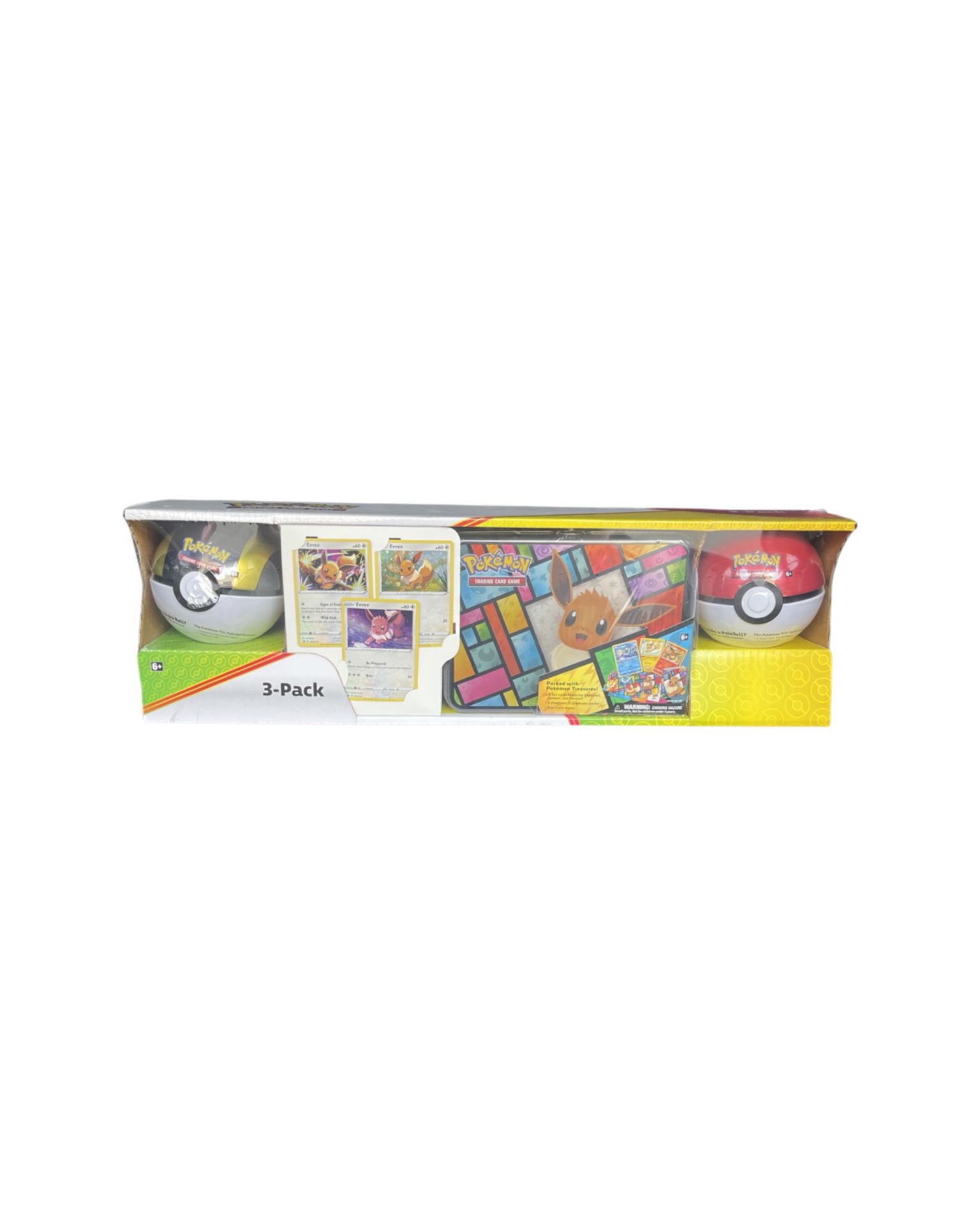 Costco Evee Pokemon Trading Cards 3-Pack  - Collector Chest & Poké Balls