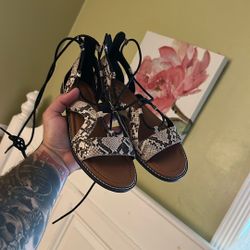 Snake Print Sandals 