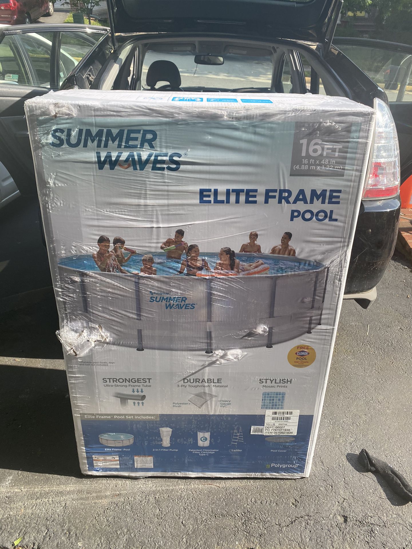 Summer Waves® 16ft Elite Frame Pool with Filter Pump, Cover, and Ladder 16 x 48"