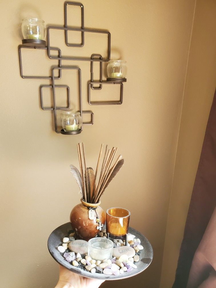 Modern Meditative Candle Decor Wall Art Candle Holder 