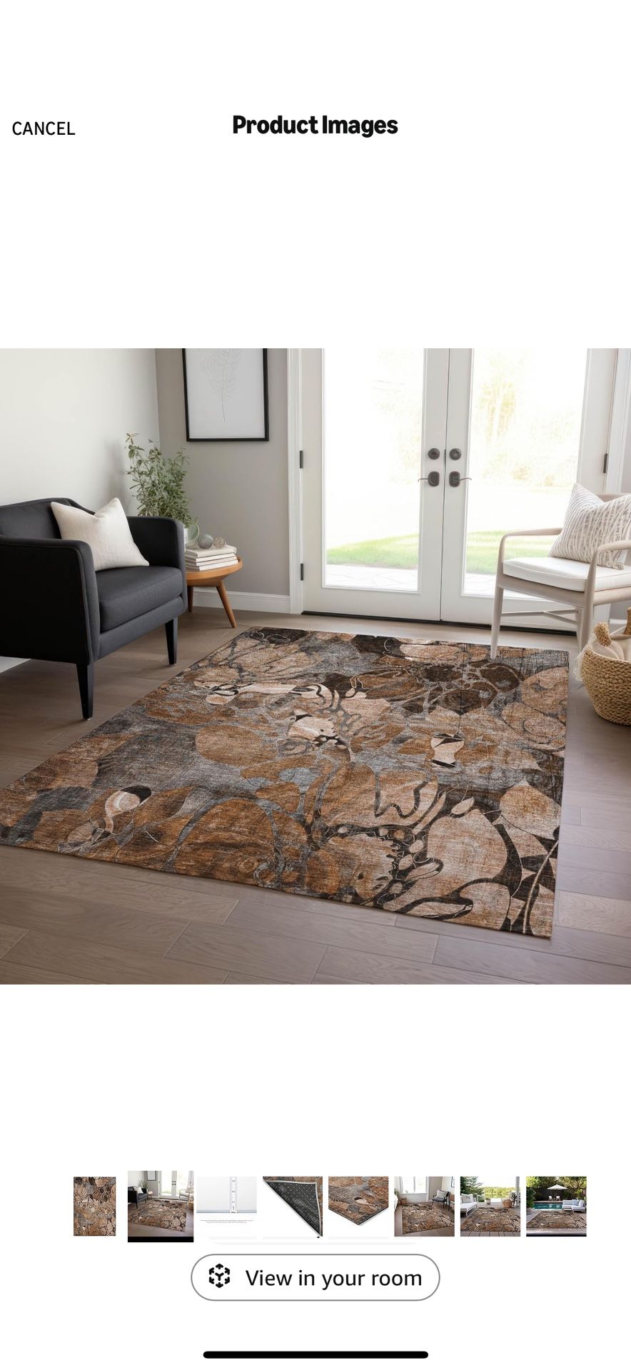 Addison Rugs Chantille ACN558 Orange 8' x 10 Indoor Outdoor Area Rug, Stain Resistant, Machine Washable, Non Shedding, Bed