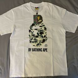 BAPE tee white with camo size L