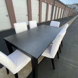 IKEA Dining Table And 6 HENRIKSDAL Chairs