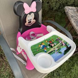 Disney Jr Minnie Mouse Mealtime Seat 6mo+. 3 Tray Positions. Grows W/ Baby