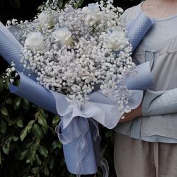 Blue Cloud Big Fresh Flower Bouquet 