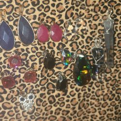 Lot Of Variety Of Glass Crystal Pendant Charms 