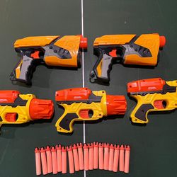 Many Different Nerf Blasters