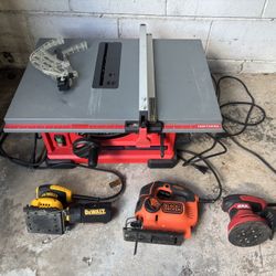 Table Saw, Jigsaw And Orbital Sanders - $175