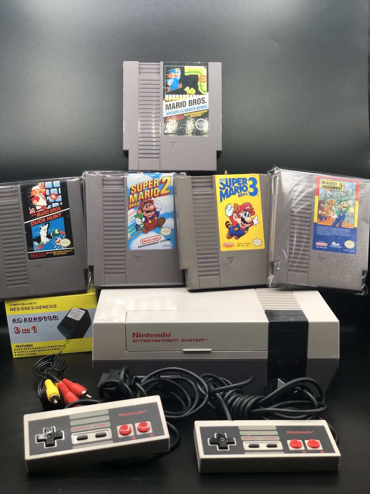 Nintendo NES with 5 Mario Games Bundle