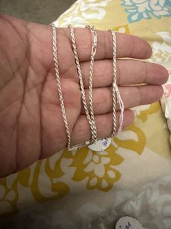 Real 925 Sterling silver twisted chain necklace