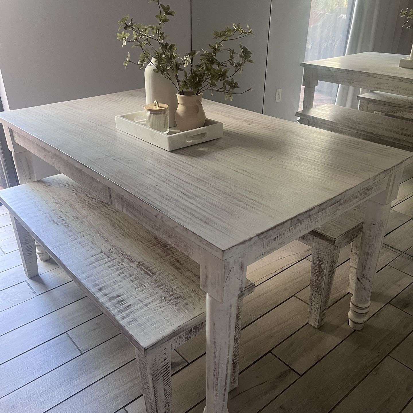 Dining table With 2 Benches 