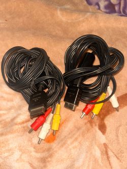 2 Pack of Genuine Sony OEM RCA AV Audio Video Cable For PlayStation PS1 PS2 PS3