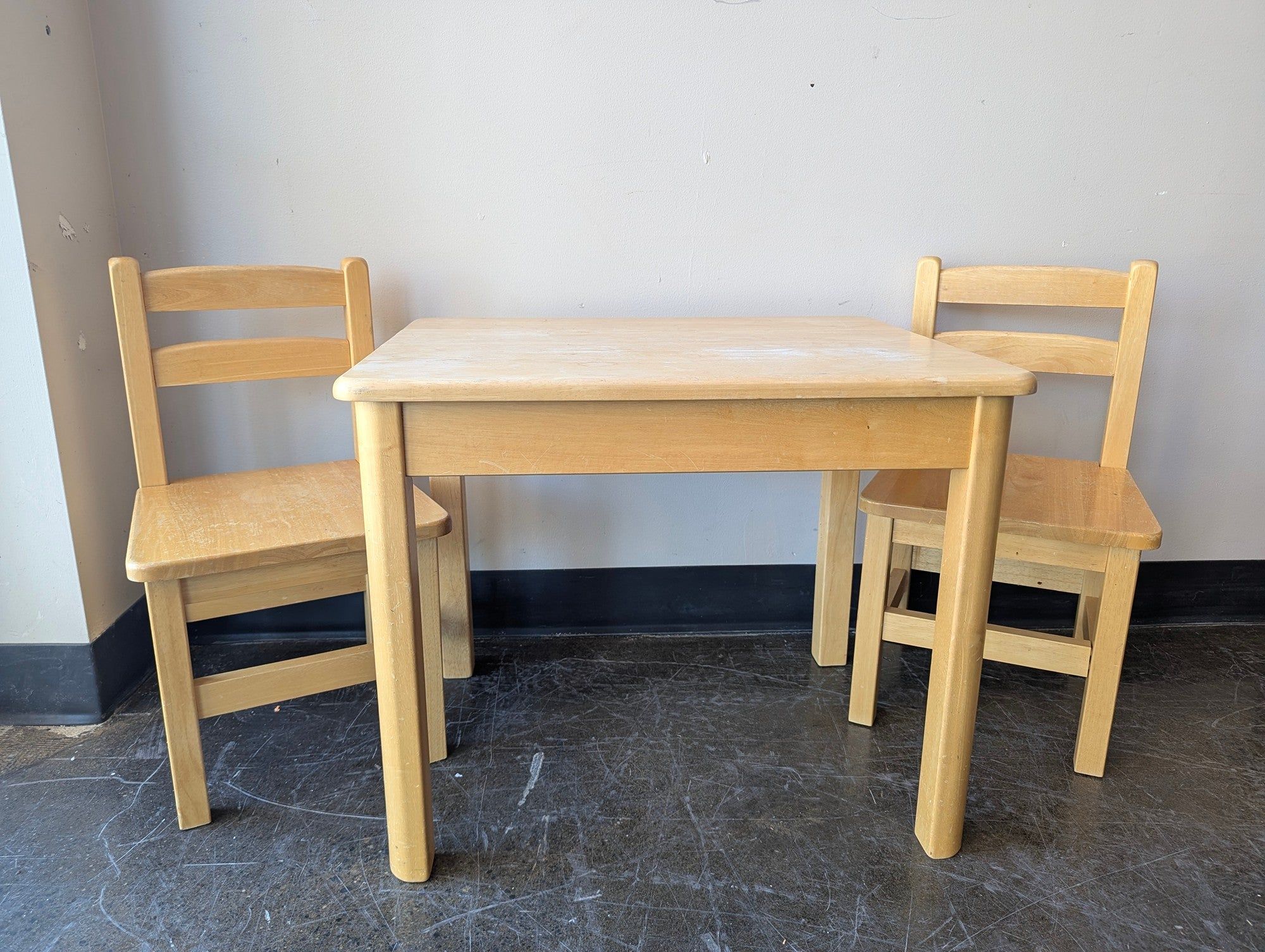 Natural Wood Children's Activity Table and Two Chairs Set