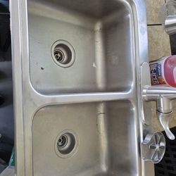 Stainless steel double sink