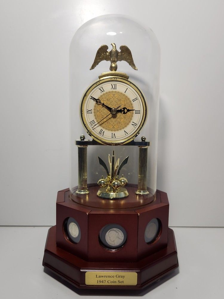 Danbury Mint Birth Year Coin Clock w/ 1947 Silver Coin Set HTF READ DESCRIPTION
