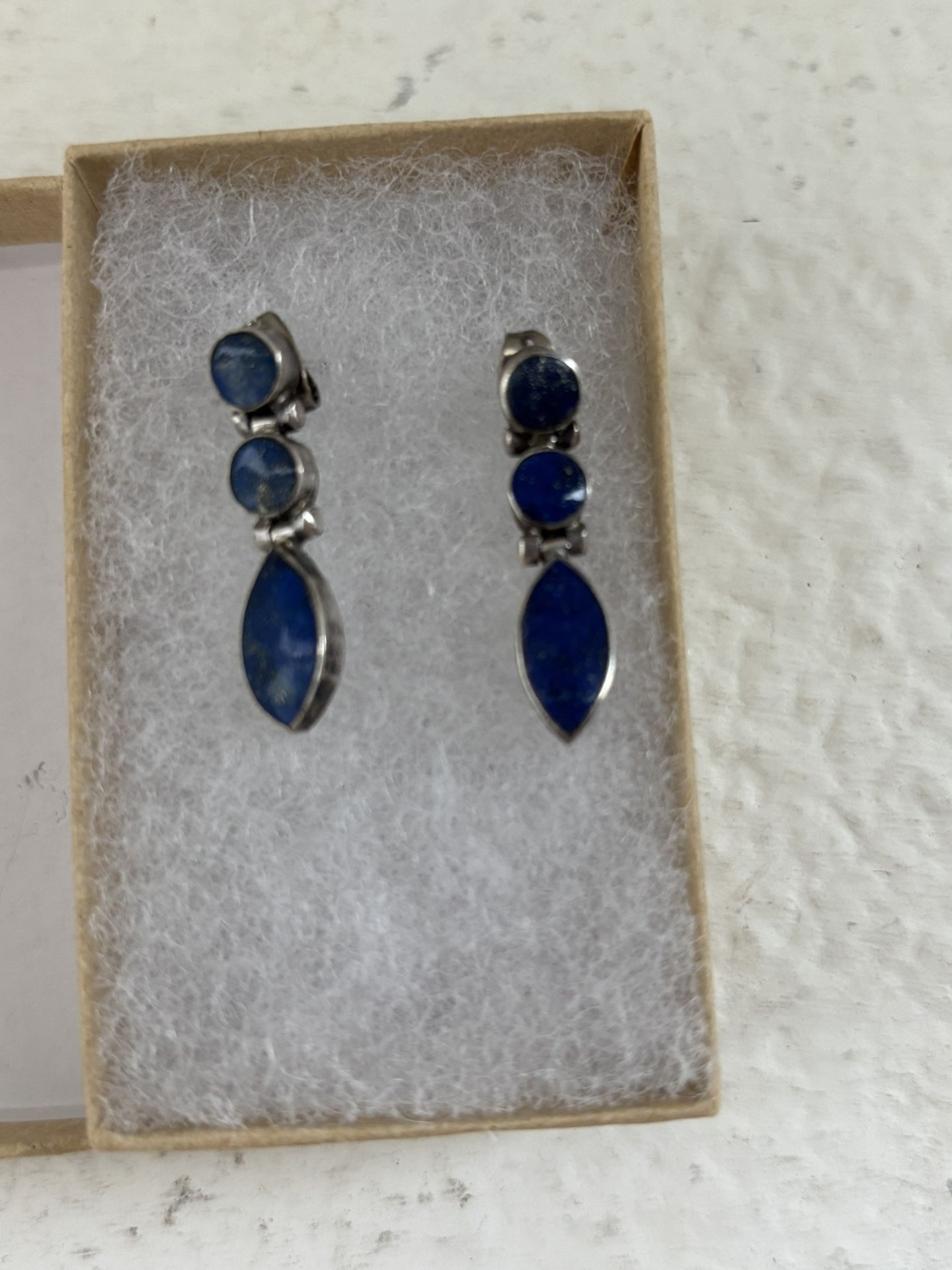 Sterling Silver And Lapis Lazuli Earrings