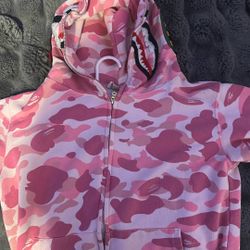 pink bape hoodie