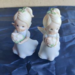 PAIR OF LEFTON PORCELAIN ANGELS