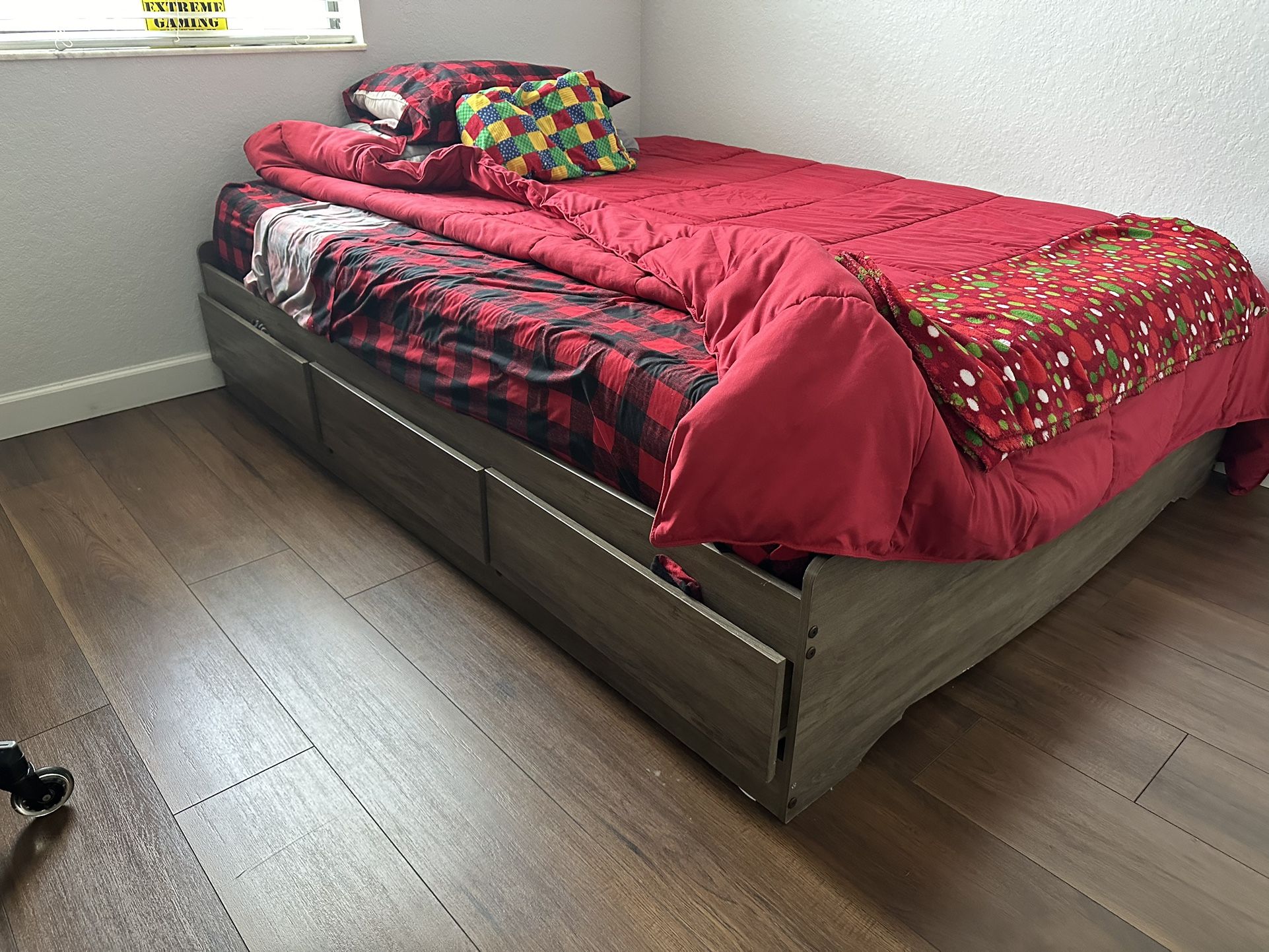 Queen Bed Frame & Mattress