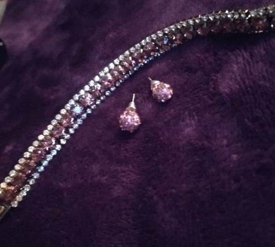 PURPLE AAA ZIRCON BRACELET/EARRINGS