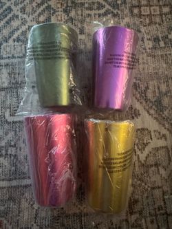 Set of 4 Colorful Aluminum Tumblers