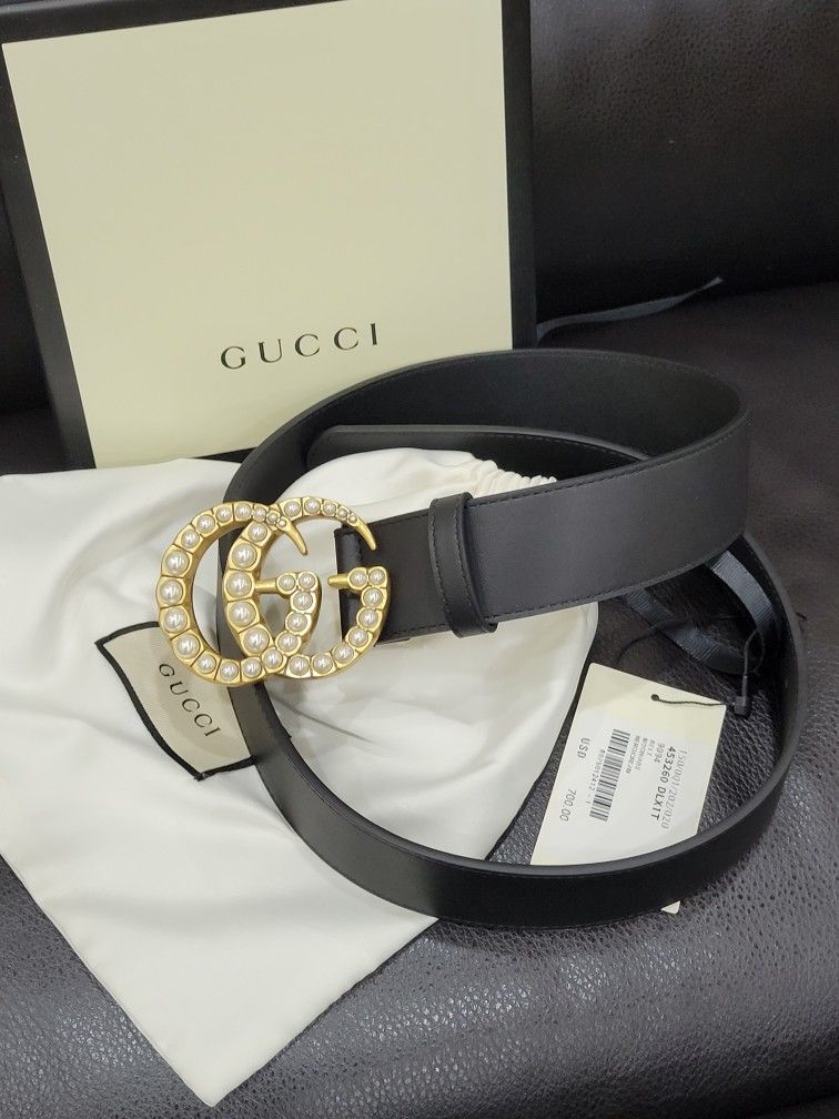 Double Gucci Belts With Pearls 