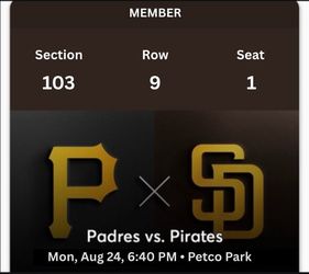 San Diego Padres vs Pittsburgh Pirates - Mon