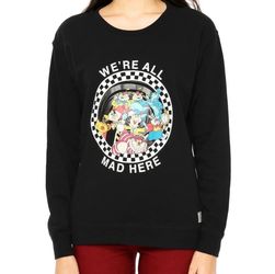 Vans x Disney Alice in Wonderland All Mad Here Fleece Sweater Small Black New