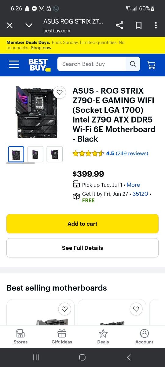 Asus Rog Strix Z790-E Gaming Wifi 6e Motherboard