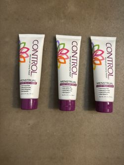 NEW set of 3 Control Menstrual Cramp Relief Cream All Natural 3 FL oz each