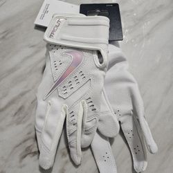New RARE Nike Trout Elite Baseball Batting Gloves White Iridescent Men’s Small